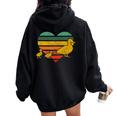 Mama Duck 2 Ducklings Animal Family Heart Women Oversized Hoodie Back Print Black