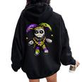 Mardi Gras Witch Doctor Goth Voodoo Doll Costume Women Oversized Hoodie Back Print Black