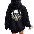 Mechanic Wrench Gear Skull For Women Women Oversized Hoodie Back Print Black