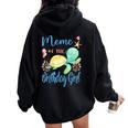 Meme Of The Birthday Girl Sea Party Turtle Birthday Women Oversized Hoodie Back Print Black