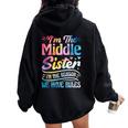 Middle Sister I'm The Reason We Have Rules Matching Women Oversized Hoodie Back Print Black