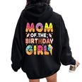 Mom Of The Birthday Bday Girl Ice Cream Birthday Party Women Oversized Hoodie Back Print Black