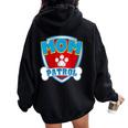 Mom Of The Birthday Boy Girl Dog Paw Family Matching Women Oversized Hoodie Back Print Black