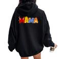 Mom And Dad Mama Of The Birthday Boy Lion Family Matching Women Oversized Hoodie Back Print Black