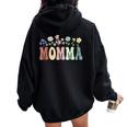 Momma Wildflower Floral Momma Women Oversized Hoodie Back Print Black