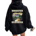 Monster Truck Grandma Monster Truck Are My Jam Truck Lovers Women Oversized Hoodie Back Print Black