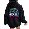 Monster Truck Mom Of The Birthday Boy Matching Family Women Oversized Hoodie Back Print Black