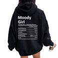 Moody Girl Al Alabama City Home Roots Usa Women Oversized Hoodie Back Print Black