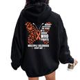 Multiple Sclerosis Butterfly Ms Warrior Women Women Oversized Hoodie Back Print Black