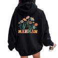 New Mawmaw Wildflower First Birthday & Baby Shower Women Oversized Hoodie Back Print Black