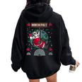 North Pole Dancer Pole Dancing Santa Claus Ugly Christmas Women Oversized Hoodie Back Print Black