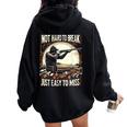 Not Hard To Break Easy To Miss Skeet Women Oversized Hoodie Back Print Black