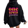 One Loved Grandma Mother Day Vintage Women Oversized Hoodie Back Print Black