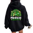 One Lucky Medical Assistant Rainbow St Patrick's Day Women Oversized Hoodie Back Print Black