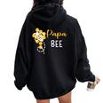 Papa Of The Bee 1St Birthday Outfit First Bee Day Family Women Oversized Hoodie Back Print Black