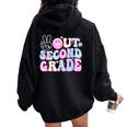 Peace Out Second Grade Last Day Of School Groovy Boys Girls Women Oversized Hoodie Back Print Black