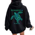 Pensacola Florida Sea Turtle Vacation Souvenir Boys Girls Women Oversized Hoodie Back Print Black