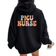 Picu Nurse Week Groovy Appreciation Day For For Work Women Oversized Hoodie Back Print Black