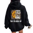 Play Like A Girl Leopard Print Girls Basketball Women Oversized Hoodie Back Print Black