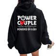 Power Couple Christian Couples Matching Valentines Day Women Oversized Hoodie Back Print Black