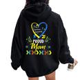 Proud Down Syndrome Mom Awareness Son Daughter Women Oversized Hoodie Back Print Black