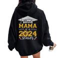 Proud Mama Of A Class Of 2024 Senior Graduate Women Oversized Hoodie Back Print Black