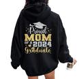 Proud Mom Of A Class Of 2024 Graduate Senior 2024 Graduation Women Oversized Hoodie Back Print Black