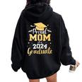 Proud Mom Of A Class Of 2024 Graduate Senior Graduation Women Oversized Hoodie Back Print Black