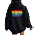 Proud Pup Pride Parade Human Pup Play Colorful Rainbow Dog Women Oversized Hoodie Back Print Black
