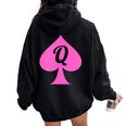 Queen Of Spades Clothes For Qos Women Oversized Hoodie Back Print Black