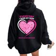 Remembrance In Memory Of My Mom Pink Breast Cancer Awareness Women Oversized Hoodie Back Print Black