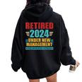 Retired 2024 Under New Management See Wife For Details Women Oversized Hoodie Back Print Black
