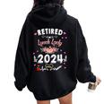 Retired Lunch Lady Class Of 2024 Teacher Retirement Women Oversized Hoodie Back Print Black