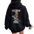 Retro Militant Vietnam Pride Vietnamese Mom I Love Vietnam Women Oversized Hoodie Back Print Black