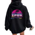 Retro Sunset 1986 Limited Edition Vintage Women Oversized Hoodie Back Print Black