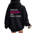 Weekends Besties Dance Comps Cheer Dance Mom Daughter Girls Women Oversized Hoodie Back Print Black