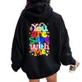 You Are Safe With Me Rainbow Pride Lgbtq Gay Transgender Women Oversized Hoodie Back Print Black