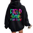 School Field Day Fun Tie Dye Field Day 2024 Teacher Women Oversized Hoodie Back Print Black