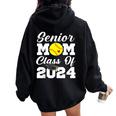 Senior Mom Class Of 2024 Softball Mom Graduation Graduate Women Oversized Hoodie Back Print Black