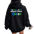 Sierra Leone Queen Women Oversized Hoodie Back Print Black