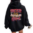 Spider Web Birthday Party Theme Sister Of The Birthday Girl Women Oversized Hoodie Back Print Black