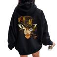 Steampunk Gear Giraffe Mechanical Animal Giraffe Lover Women Oversized Hoodie Back Print Black