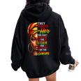 I Am The Storm Junenth Black History Month African Women Women Oversized Hoodie Back Print Black