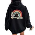 Be The Sunshine Kindness Retro Rainbow Vintage Graphic Women Oversized Hoodie Back Print Black