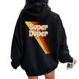 Super Duper Seventies 70'S Cool Vintage Retro Style Graphic Women Oversized Hoodie Back Print Black