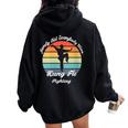 Surely Not Everybody Was Kung Fu Fighting Retro Vintage Women Oversized Hoodie Back Print Black