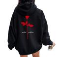 Sweetest Perfection Red And White Women Oversized Hoodie Back Print Black