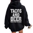 Tacos And Beer Drinking Drunk Cinco De Mayo Women Women Oversized Hoodie Back Print Black