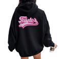 Taylor First Name Girl Vintage Style 70S Personalized Retro Women Oversized Hoodie Back Print Black