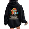 Teacher Definition Teaching School Teacher Women Oversized Hoodie Back Print Black